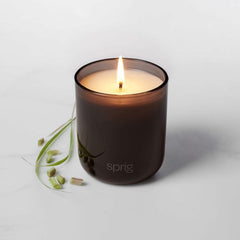 Sprig by Kohler Recharge aromatherapy candle with bergamot and lemongrass in an 8 oz glass jar, relaxing candle for home use