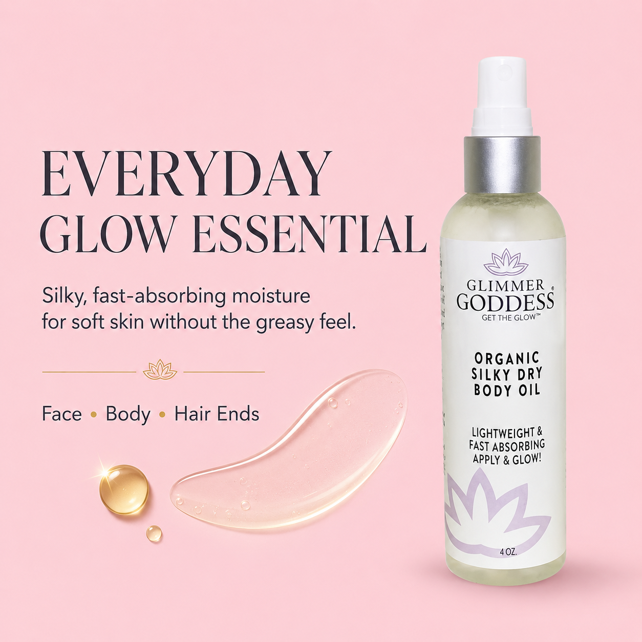 Organic Silky Dry Body Oil – Fast-Absorbing Formula