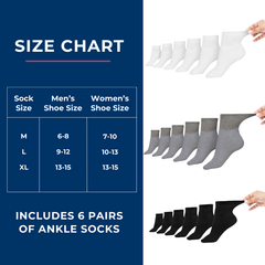 Six pairs of DSC women's cotton diabetic ankle socks in white, designed for comfort and diabetic foot care, for shoe sizes 7-10.