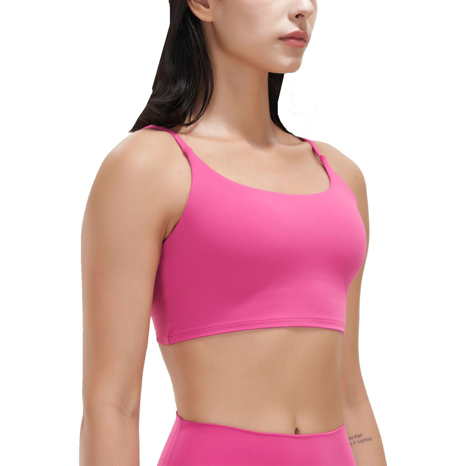 Berry Charmz women strap sport bras, padded, strappy crop tops with square neck, low impact, perfect for fitness and casual wear
