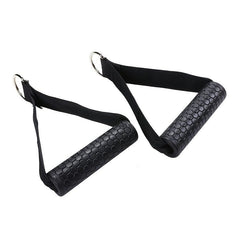 Berry Charmz 2-pack heavy duty exercise handles with carabiners for cable machine pulleys and resistance band workouts.