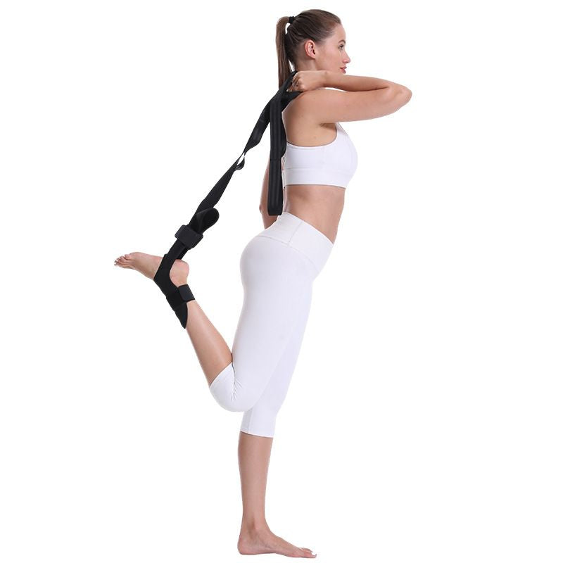 Berry Charmz yoga stretch resistance band for fitness indoor training, shown in blue with handles for stretching exercises.