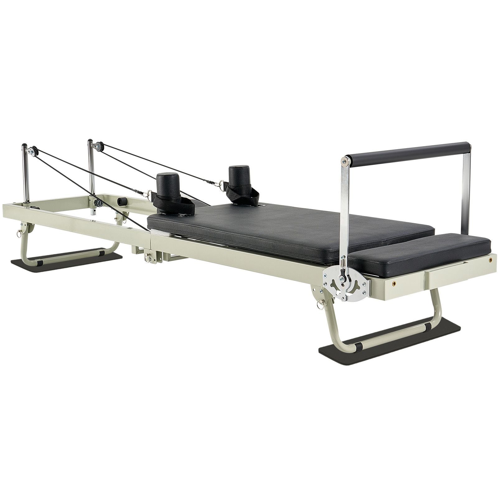 Foldable Berry Charmz Pilates Reformer with dual resistance springs and cords, suitable for home gym and studio use.