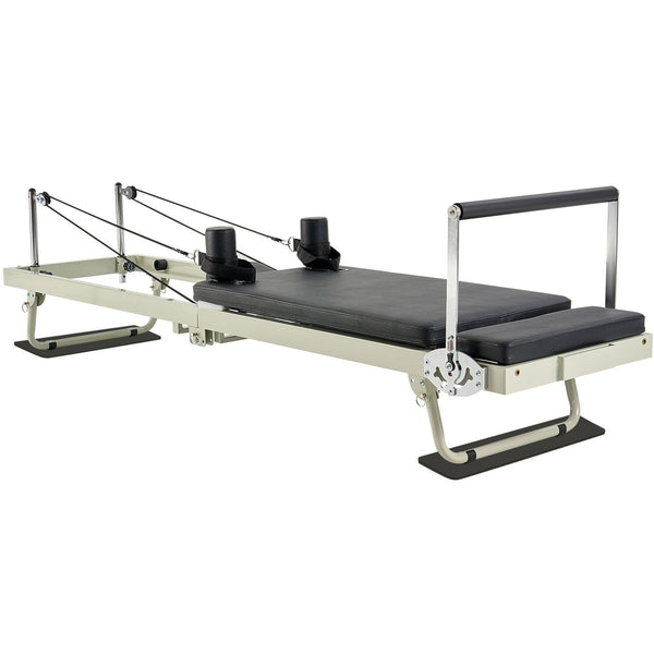 Foldable Berry Charmz Pilates Reformer with dual resistance springs and cords, suitable for home gym and studio use.