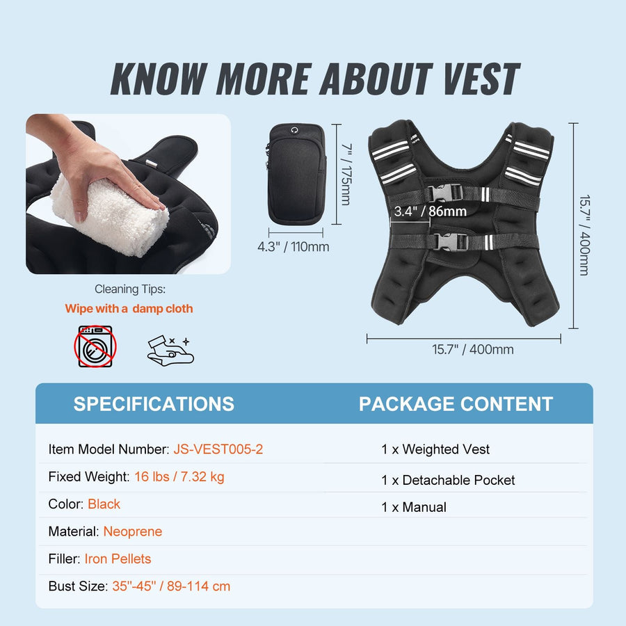 Berry Charmz 16 lb weighted vest with reflective stripe, adjustable buckle for men and women, ideal for strength training and running.