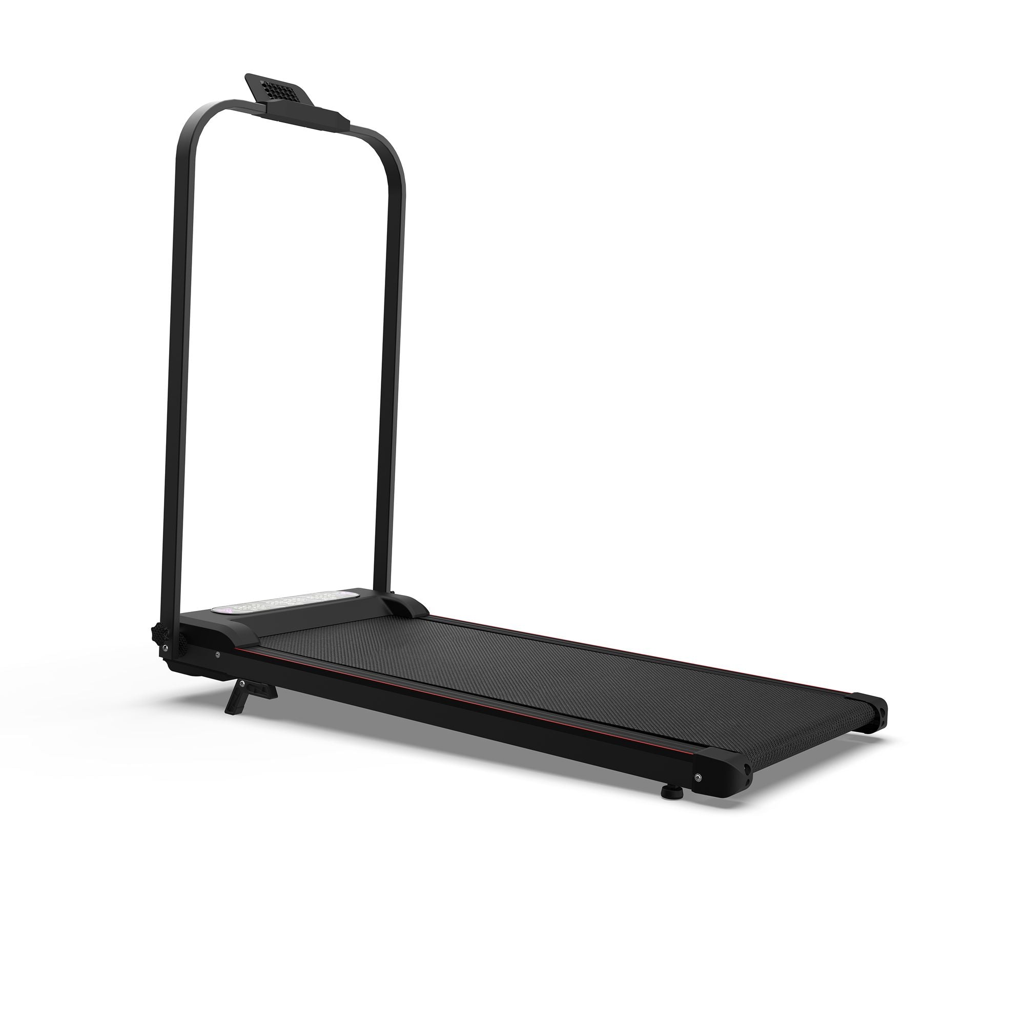 Foldable Berry Charmz treadmill with handlebar, incline, remote control, and compact design for home or office use.