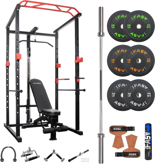 Berry Charmz multi-functional power cage with adjustable pull-up and squat rack, 1000 lbs capacity for home fitness and strength training.