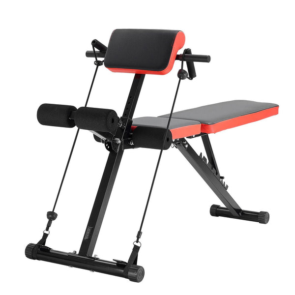 Multi-functional Berry Charmz weight bench with adjustable backrest, foldable design, and Roman chair for full body home workouts.