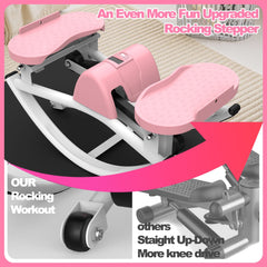 Berry Charmz lateral stepper machine with resistance bands, anti-slip mat, and LCD monitor for home workouts and cardio exercise.
