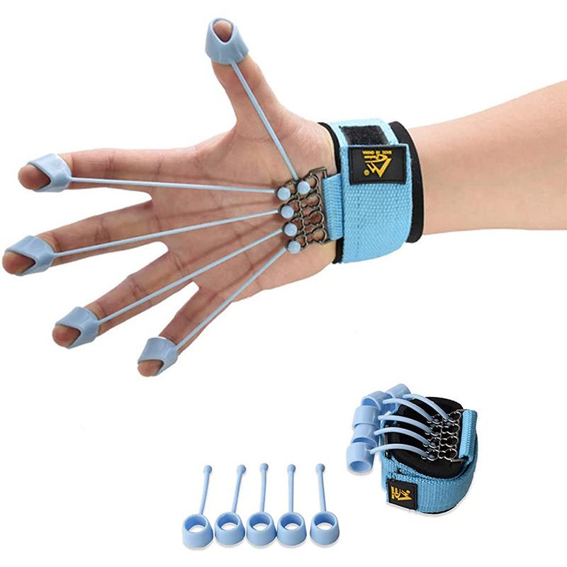 Berry Charmz finger muscle resistance band for strength training, showing the device being used for hand exercises.