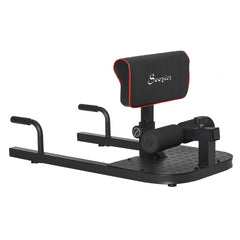 Black 3 in 1 padded push-up, sit-up, and squat machine by Berry Charmz for home gym fitness exercises.