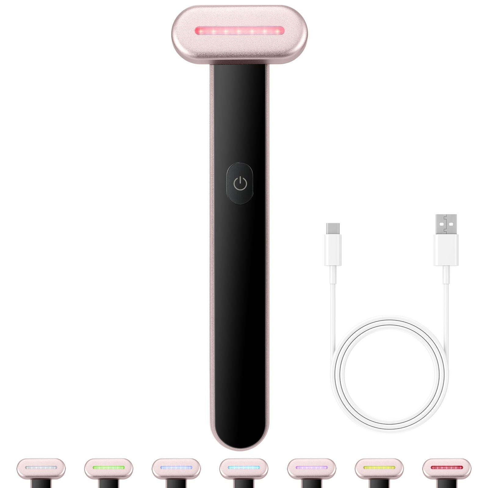 Berry Charmz red light therapy wand for face with 7-color LED, heat, microcurrent, and vibrating massage for facial and neck skincare.