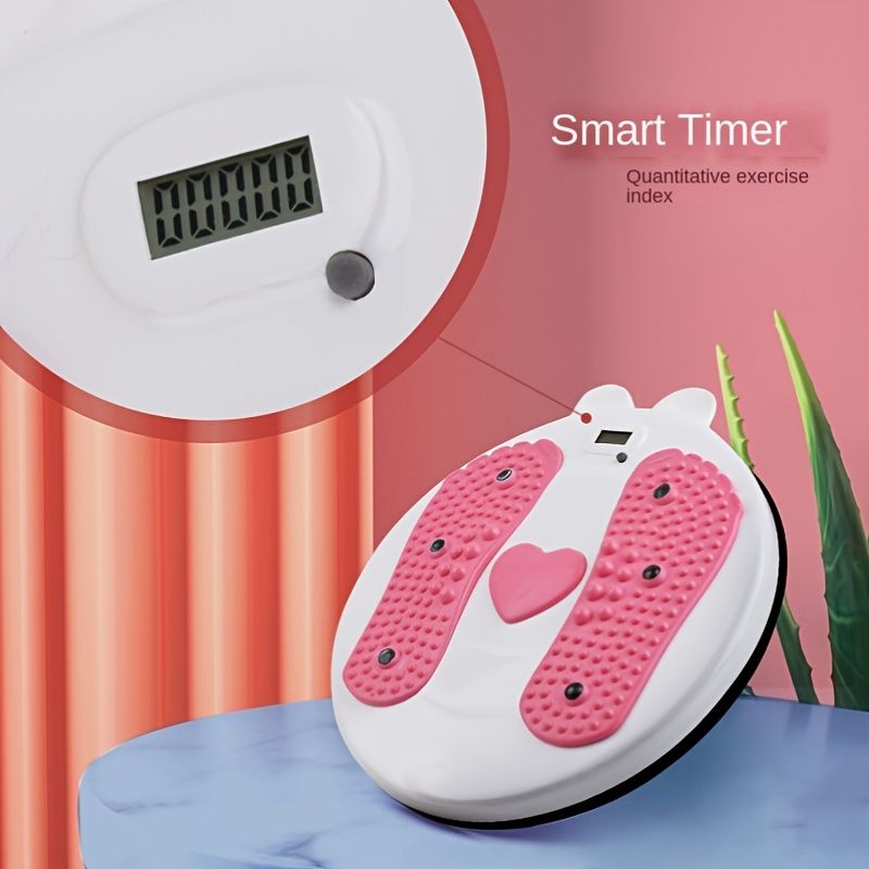 Berry Charmz unisex waist twist board with smart timer, shown in use for fitness and sports training by women, men, and kids.