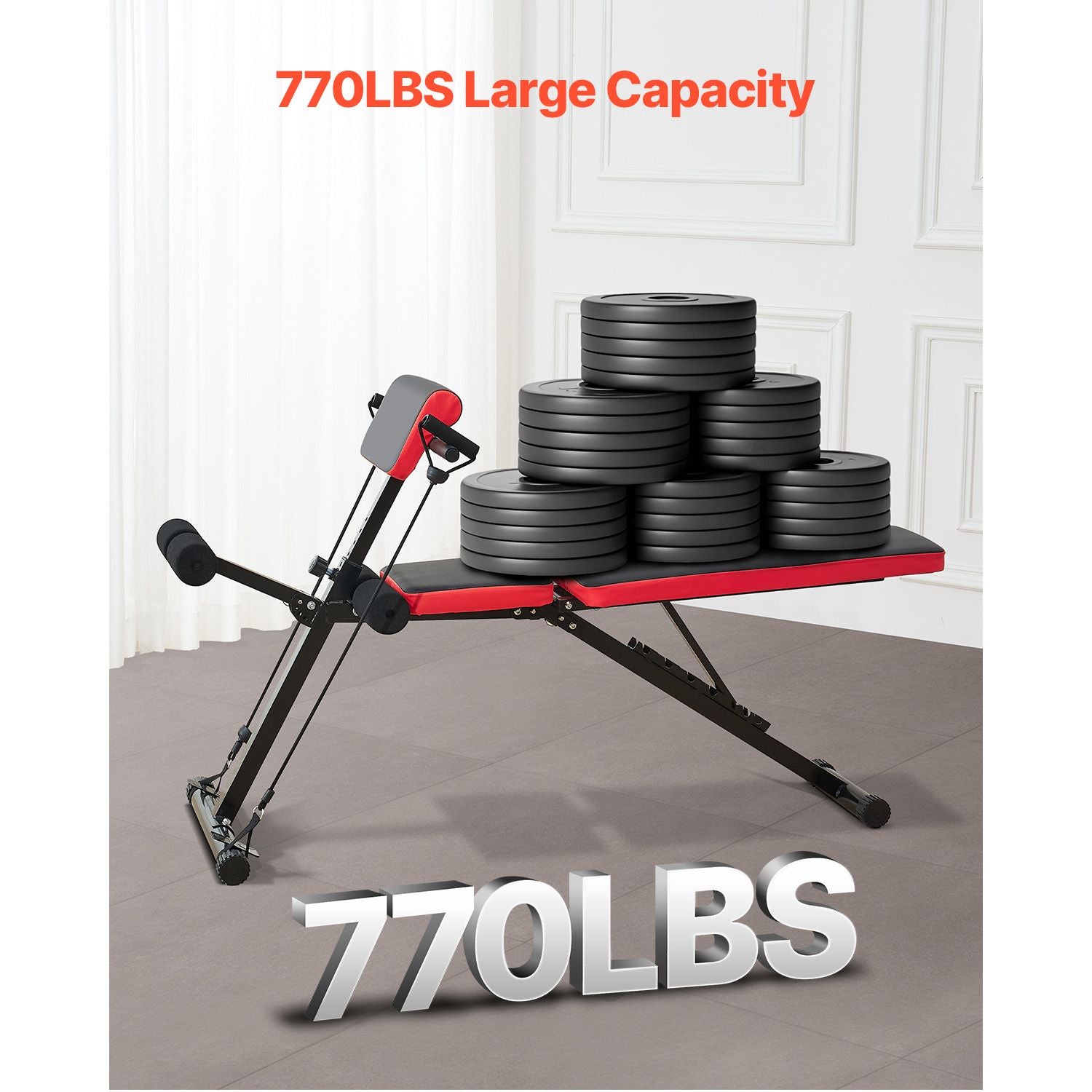 Berry Charmz multi-functional weight bench with adjustable backrest, foldable design, and Roman chair for full-body home workouts.