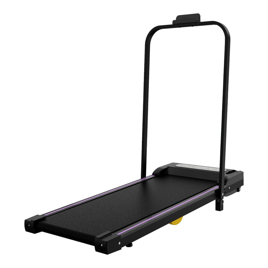 Black Berry Charmz under desk treadmill with LED display, handle, remote control, and compact design for home and office walking.