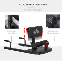 Black 3-in-1 padded push-up, sit-up, and squat machine by Berry Charmz for home gym fitness exercises.