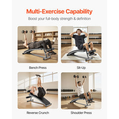 Berry Charmz curved sit-up bench with adjustable height, heavy-duty steel frame, reverse crunch handle, supports 600 lbs for home workouts.