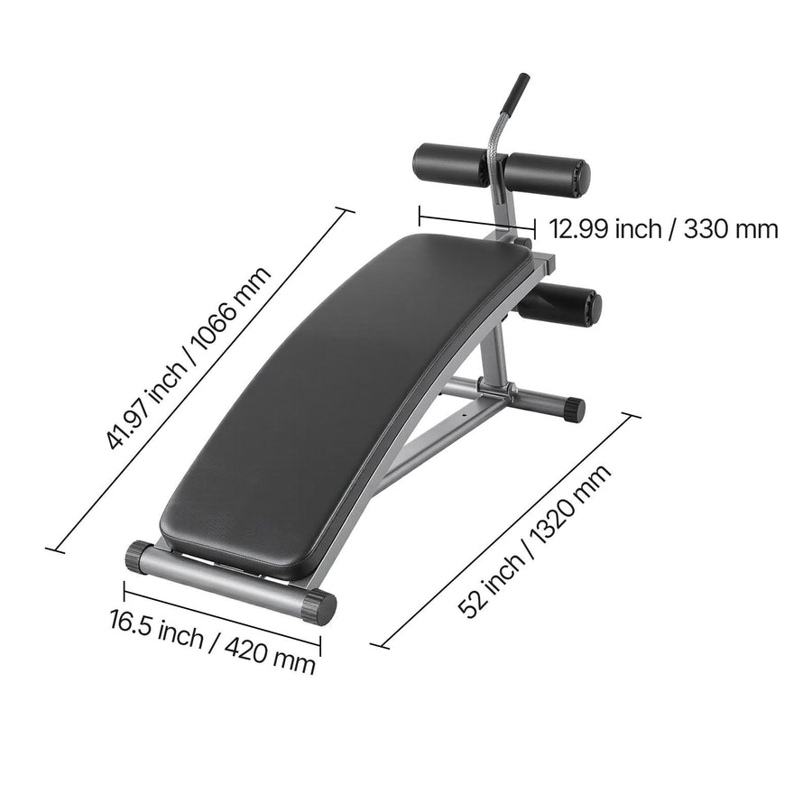 Berry Charmz curved sit-up bench with adjustable height, heavy-duty steel frame, reverse crunch handle, suitable for home gym workouts.