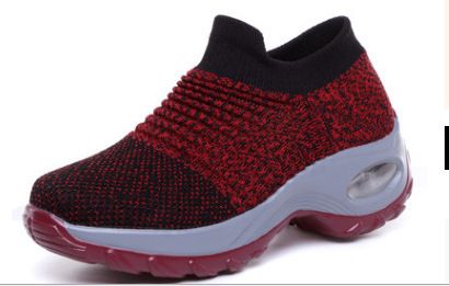 Berry Charmz Hypersoft sneakers for women with white, black, and red platform design, casual orthopedic walking shoes.