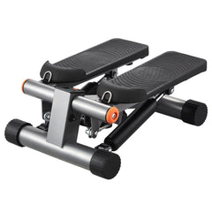 Mini stair stepper with resistance bands and LCD monitor by Berry Charmz, showing compact exercise equipment with handles and digital display.
