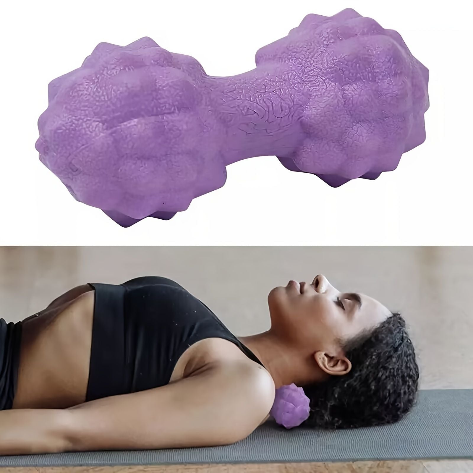 Berry Charmz massage ball for muscle relaxation and fascia relief, shown with textured surface for fitness and yoga exercises.