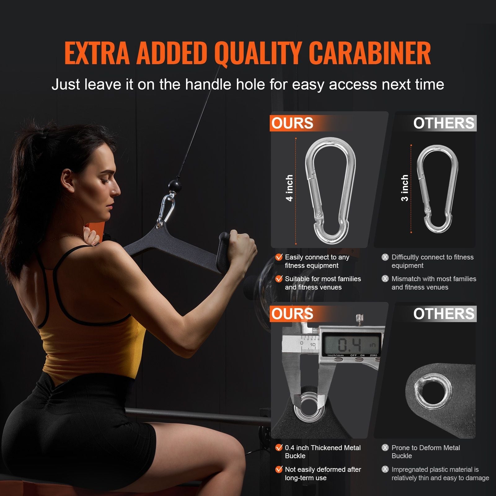 Berry Charmz LAT pulldown attachment with rubber-coated handle for cable machine back, triceps, and biceps training in home gym.