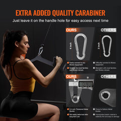 Berry Charmz LAT pulldown attachment with rubber-coated handle for cable machine back, triceps, and biceps training in home gym.