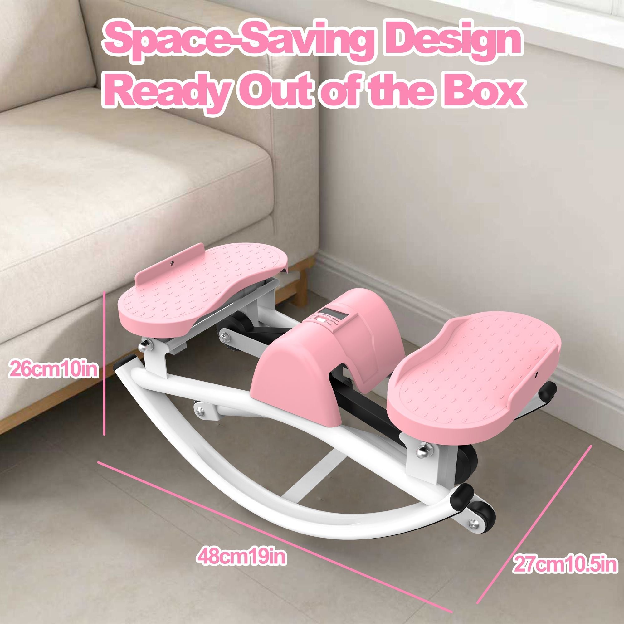 Berry Charmz lateral stepper for exercise with resistance bands, anti-slip mat, and LCD monitor, ideal for home workouts.