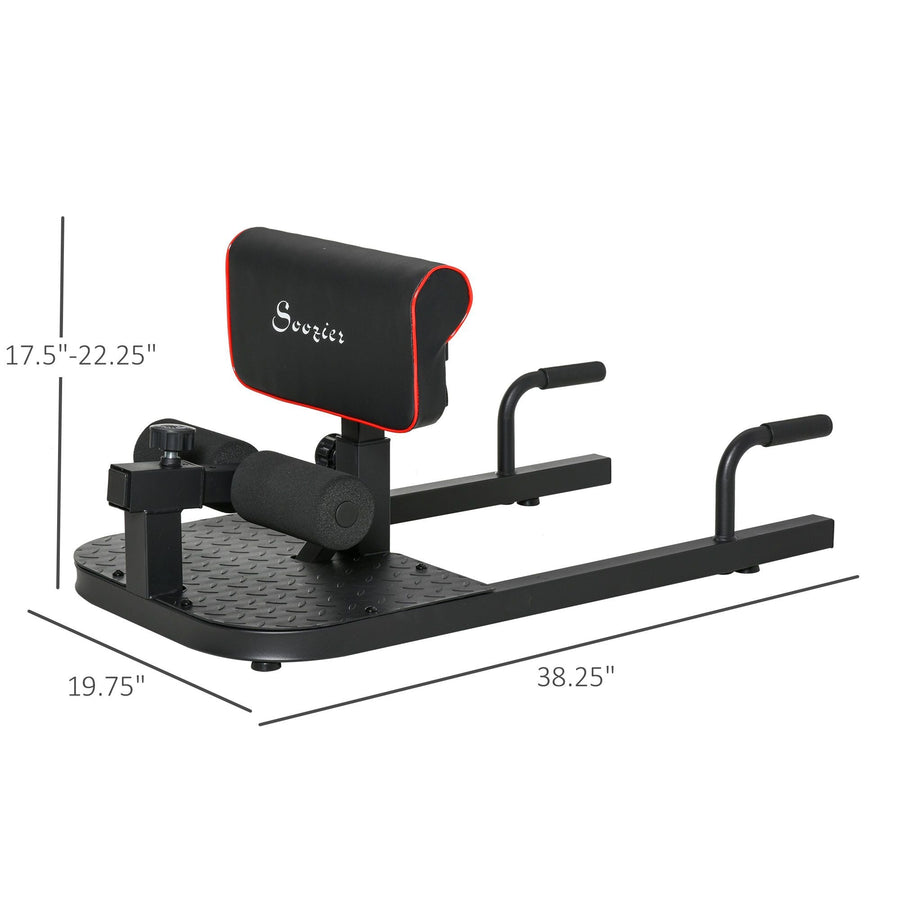Berry Charmz 3-in-1 padded push-up, sit-up, and squat machine in black for home gym fitness workouts.
