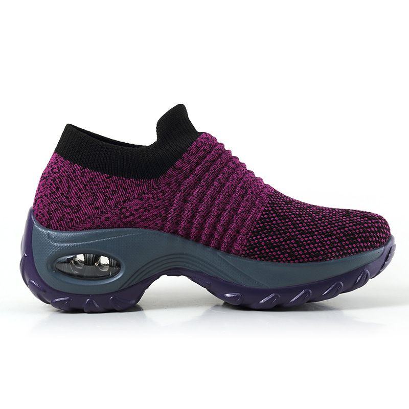 Berry Charmz Hypersoft women's orthopedic sneakers with platform in white, black, and red, featuring casual walking shoe design.