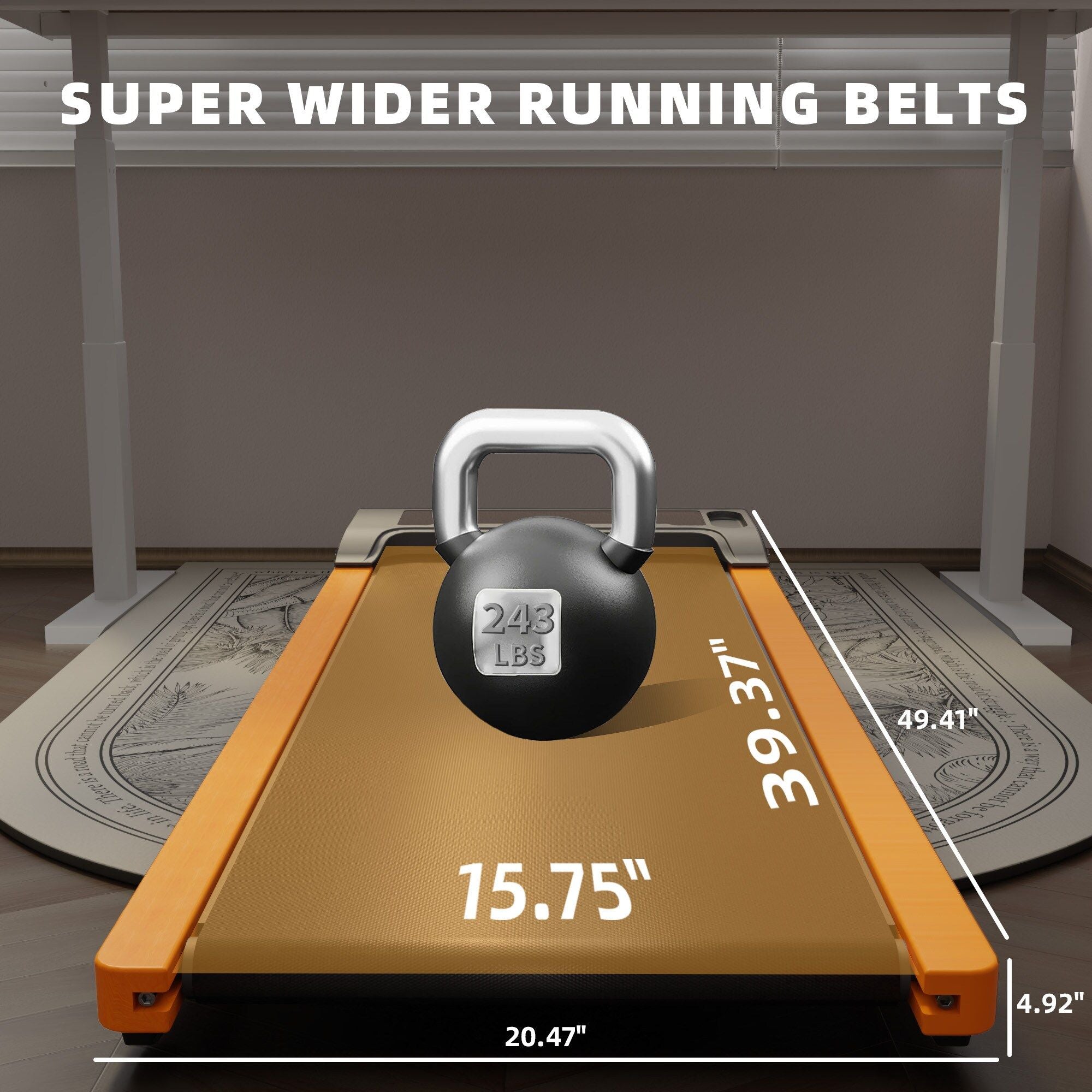 Berry Charmz 6% incline walking pad treadmill with LED display, compact design, upright stand, portable for home or office use