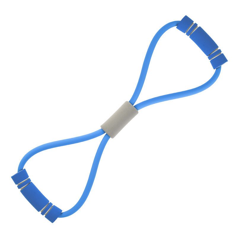 Berry Charmz foam handle 8-shape elastic tension band for waist, arms, legs stretching and fitness training exercises.