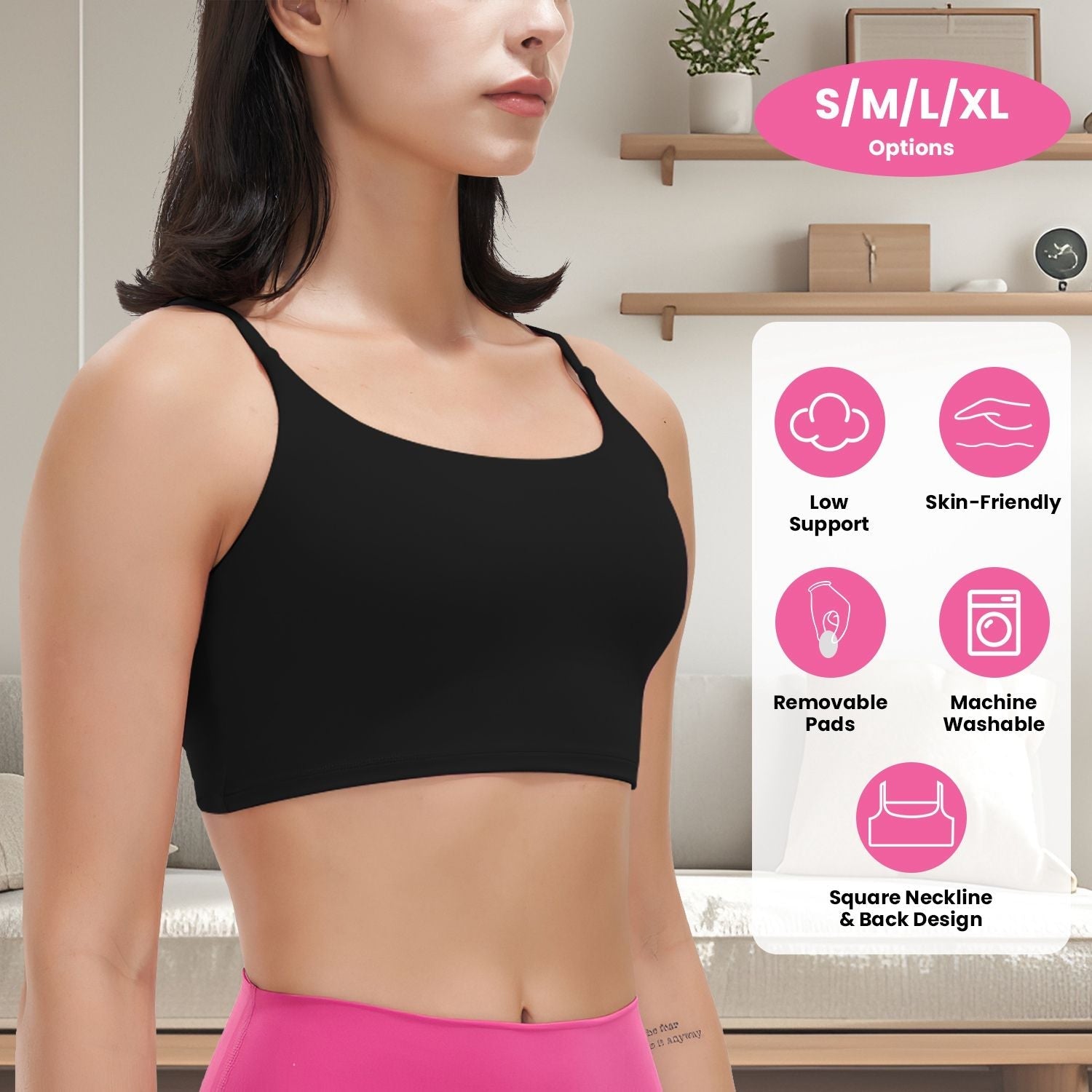 Berry Charmz women strap sport bras with padded, strappy design, square neck, low impact fit, perfect for fitness and casual wear