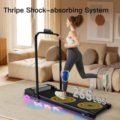 Berry Charmz under desk treadmill with LED display, handle, and remote control, designed for walking and jogging at home or office.