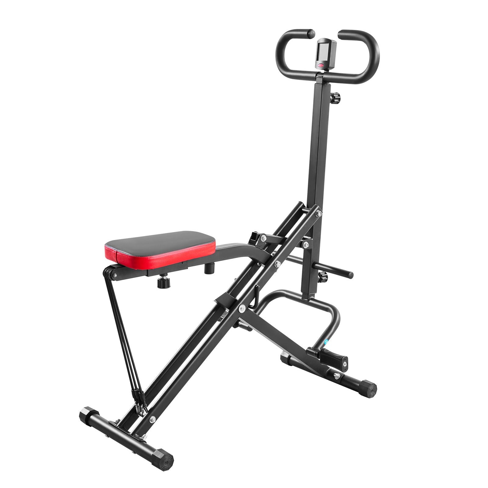 Black Berry Charmz squat machine with resistance bands, foldable design, and padded supports for glutes and leg workouts at home.