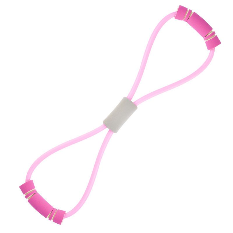 Berry Charmz foam handle 8-shape elastic tension band for abdomen, waist, arm, and leg stretching during fitness training.
