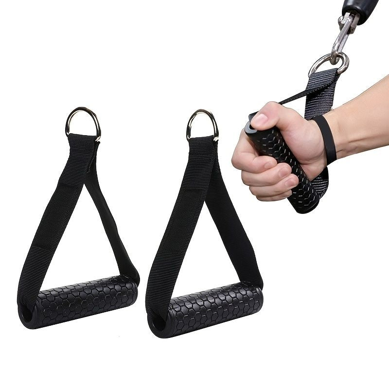 Berry Charmz 2-pack heavy duty exercise handles with carabiners for cable machine pulleys and resistance band workouts.