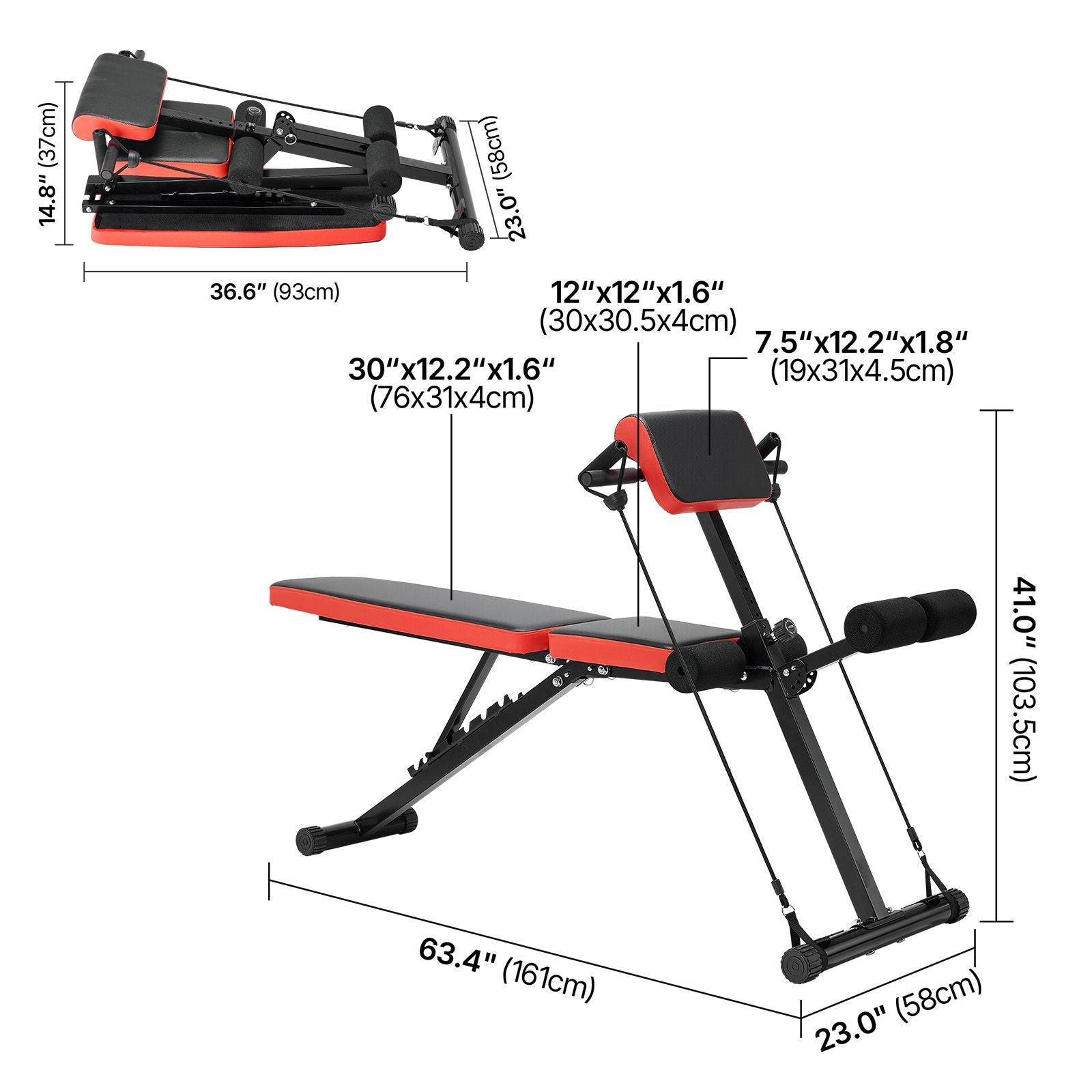 Berry Charmz multi-functional weight bench with adjustable backrest, foldable design, ideal for full-body workouts and hyperextensions.