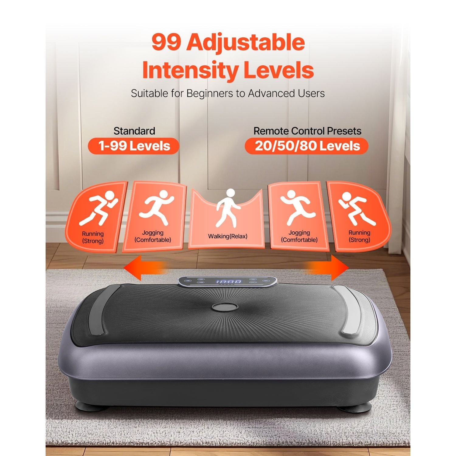 Vibration Plate Exercise Machine, Full Body Vibrating Platform for Lymphatic Drainage and Weight Loss, Home Workout Fitness Equipment with 2 Resistance Bands, Body Shaker for Women Men, Black