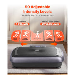 Black Berry Charmz vibration plate exercise machine with remote and two resistance bands for whole body workouts.
