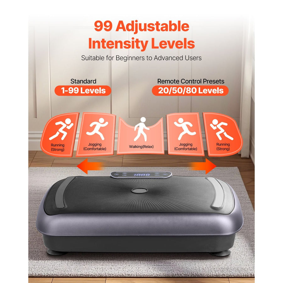 Black Berry Charmz vibration plate exercise machine with remote and two resistance bands for whole body workouts.