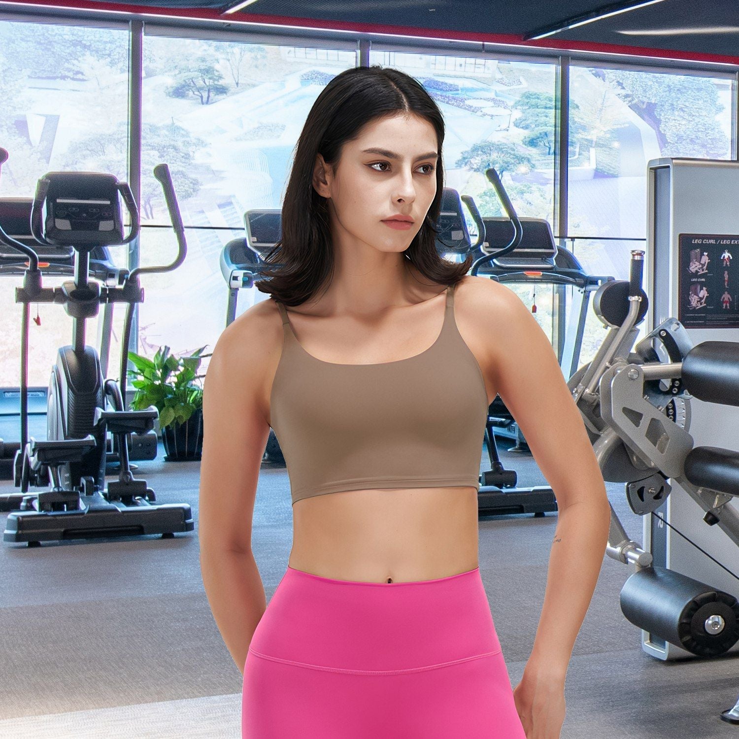 Berry Charmz women's strap sport bra with padded, strappy design, square neck, low impact fit, perfect for fitness and casual wear