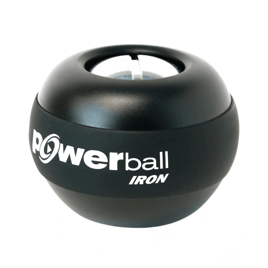 Berry Charmz DFX Powerball IRON forearm muscle builder in black with textured grip and digital display for strength training.