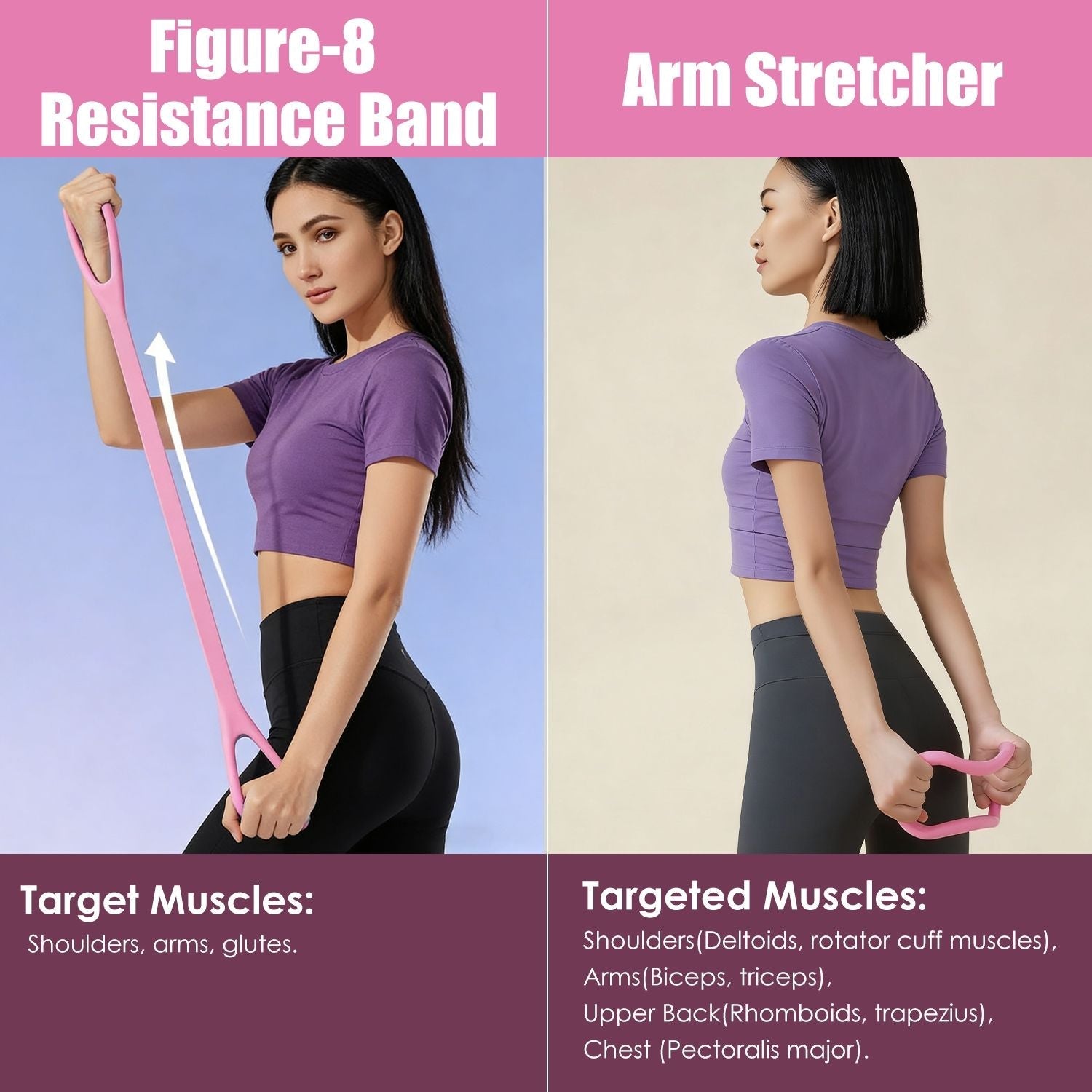 Berry Charmz 14-piece Pilates and yoga set including resistance bands, yoga ball, arm stretcher, figure 8 band, and non-slip socks.