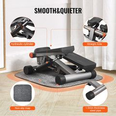 Mini Stair Stepper with resistance bands and LCD monitor by Berry Charmz, showing compact exercise equipment with digital display.
