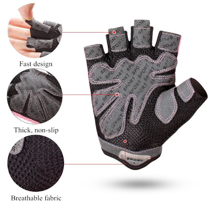 Berry Charmz women's gym fitness gloves with breathable half finger design, anti-slip pads, ideal for weight lifting, yoga, and cycling.
