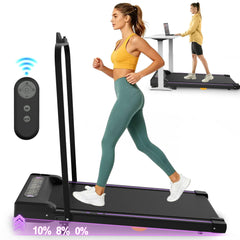 Black Berry Charmz under desk treadmill with handle, LED display, remote control, suitable for walking and jogging at home or office