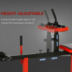 Adjustable steel seated calf raise exercise machine with red padding for strength training and gym workouts.