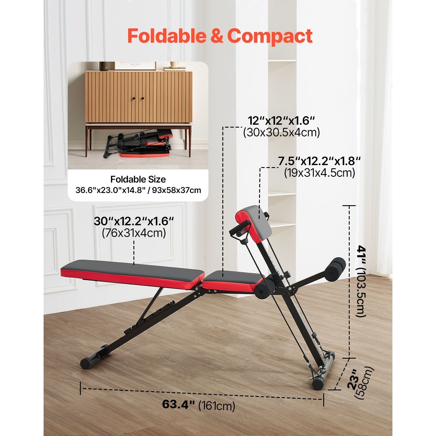 Berry Charmz multi-functional weight bench with adjustable backrest, foldable design, and Roman chair hyperextension for full-body workouts.