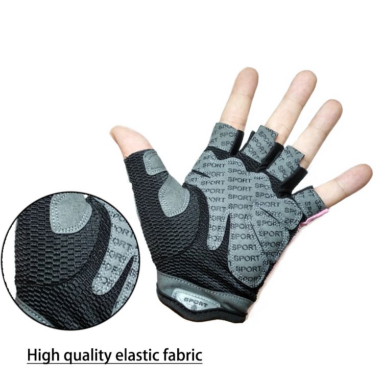 Berry Charmz women's gym fitness gloves with breathable fabric, half fingers, anti-slip pads, suitable for weight lifting, yoga, and cycling.